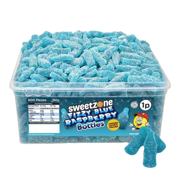 Sweetzone Fizzy Blue Raspberry Bottles - Halal