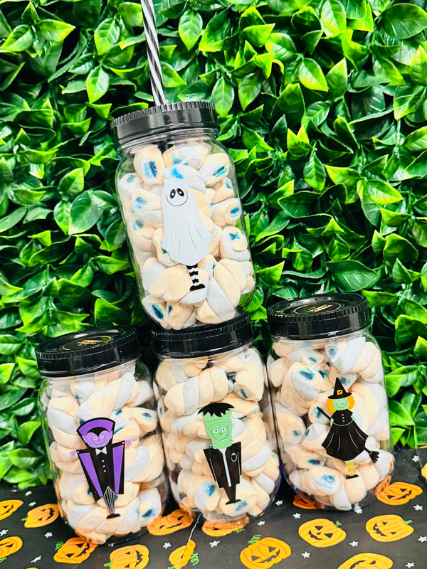 Tongue Painting Marshmallow Plastic Halloween Tumbler