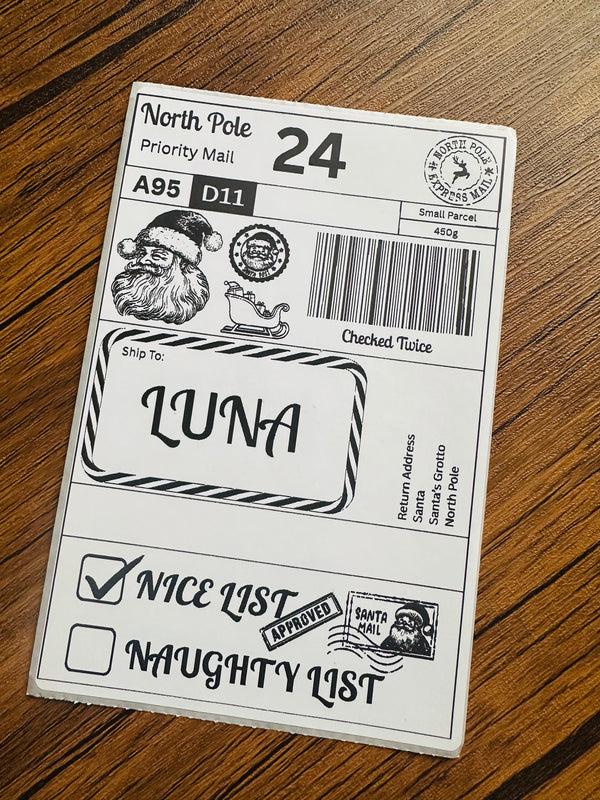 Santa’s Personalised Shipping Labels x 10
