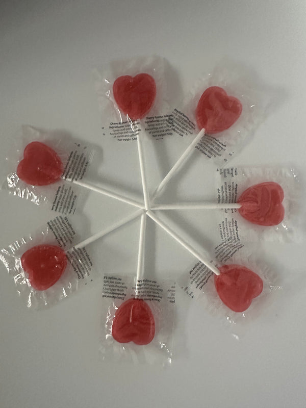 Cherry Heart Lollipops 5.2g